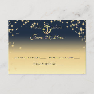 Nautical Starry Sky Twinkle Wedding Response