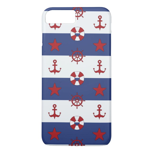 Nautical Stars And Stripes Pattern Case-Mate iPhone Case (Back)