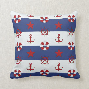 Nautical Stars And Stripes Pattern Cushion