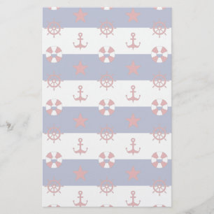 Nautical Stars And Stripes Pattern Stationery