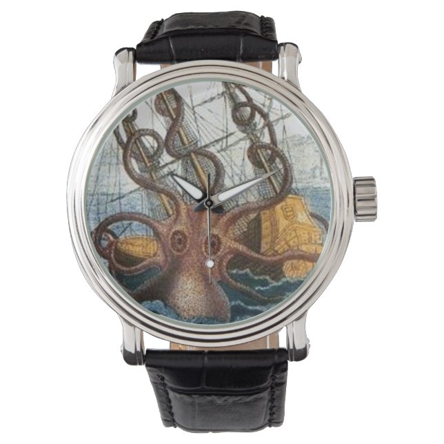 Nautical | Steampunk Kraken Octopus Giant Squid Watch (Front)