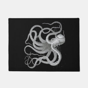 Nautical steampunk octopus vintage kraken beach doormat