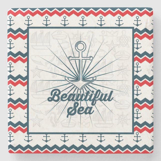 Nautical  stone coaster (Front)