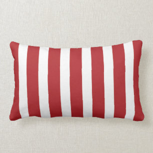 Nautical Stripe in Patriotic Red Lumbar Cushion