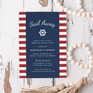 Nautical Stripe Rehearsal Dinner Invitation