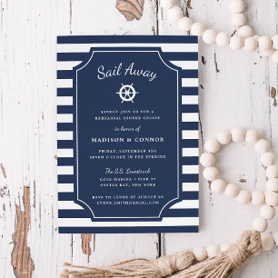 Nautical Stripe Rehearsal Dinner Invitation