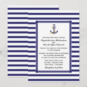 Nautical Stripe Wedding Invitation