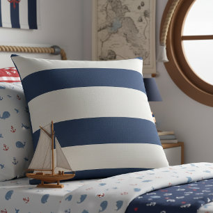 Nautical Striped Weave Navy White ID1248 Cushion