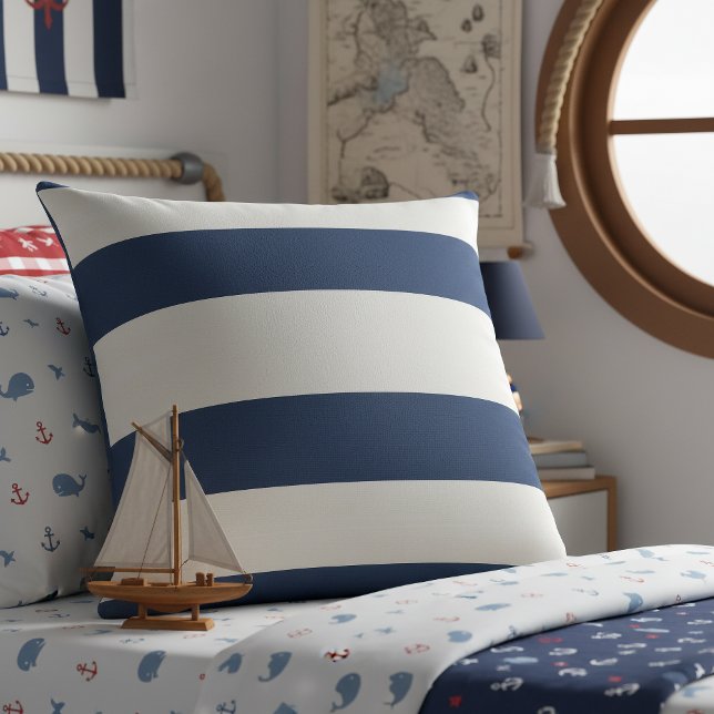 Nautical Striped Weave Navy White ID1248 Cushion (Creator Uploaded)
