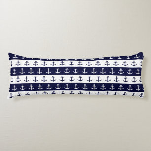 Nautical stripes and anchor pattern body cushion
