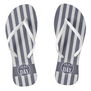 Nautical Stripes and Seas the Day Sunburst Thongs