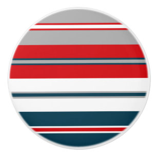 Nautical stripes ceramic knob