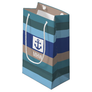 Nautical Stripes custom monogram gift bags