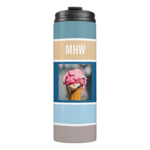 Nautical Stripes custom photos & monogram tumbler