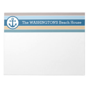 Nautical Stripes custom text notepad