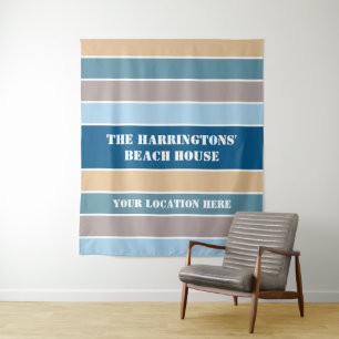 Nautical Stripes custom text Tapestry