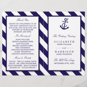 Nautical Stripes & Navy Blue Anchor Wedding