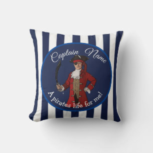 Nautical Stripes Party Pirate Boy  Cushion