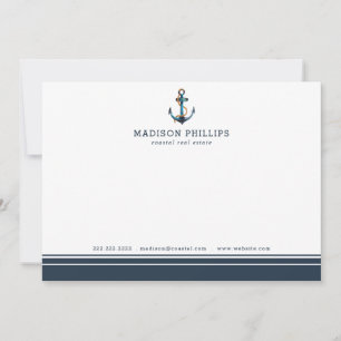 Nautical Stripes Personalised Real Estate Agent Card