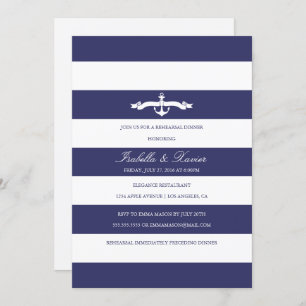 Nautical Stripes   Rehearsal Dinner Invitation