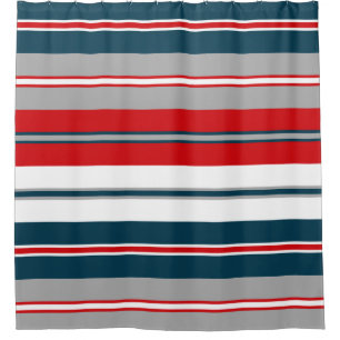 Nautical stripes shower curtain