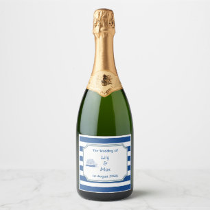 Nautical stripes - sparkling wine label