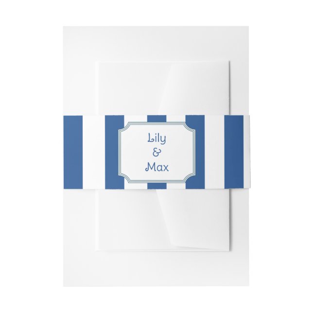 Nautical Stripes - Wedding invitation Belly Band (Front Example)
