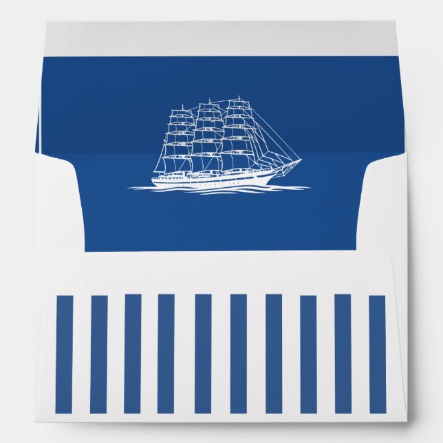 Nautical Stripes - Wedding invitation Envelope (Back (Bottom))