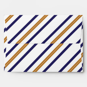 Nautical Stripes White Blue & Gold Invite Envelope