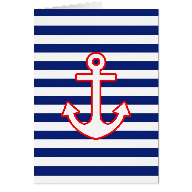 Nautical Style Anchor on Stripes (Front)