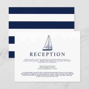 Nautical Style Sailboat Reception Invitation