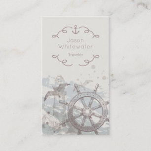 Nautical Style Traveller's Business Card - Beige