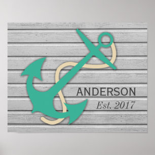 Nautical Style Your Family Name Poster