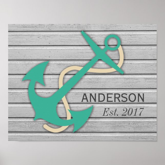 Nautical Style Your Family Name Poster (Front)