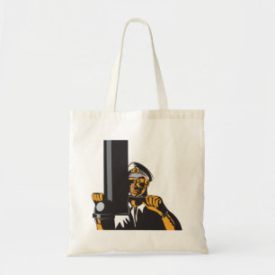Nautical Submarine Captain Using Periscope  Tote Bag
