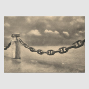 Nautical Summer Beach Front Sepia Brown Watercolor Tissue Paper