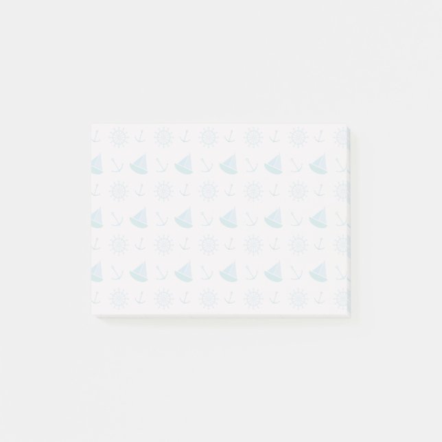Nautical Summer Fun Pattern Post-it Notes (Front)