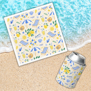 Nautical Summer Lemon Cute  Napkin