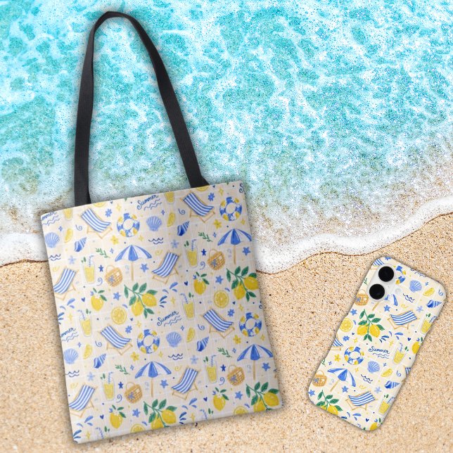 Nautical Summer Lemon Cute  Tote Bag (Creator Uploaded)
