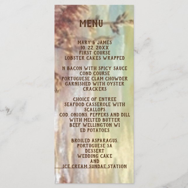 Nautical sunset on beach Flat Menu (Front)