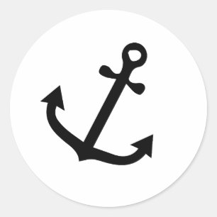 Nautical Symbol Classic Round Sticker
