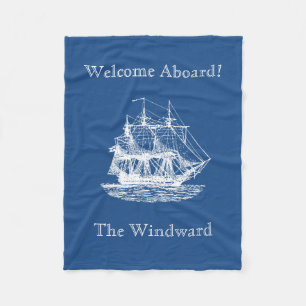 Nautical Tall Ship Sailing Pick Any Colour Fleece Blanket