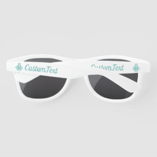Nautical Teal Anchor Custom Sunglasses