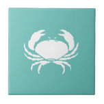 Nautical Teal Crab Kitchen Backsplash Ceramic Tile<br><div class="desc">Set off your kitchen nautical decor with these Nautical Teal Crab Kitchen Backsplash ceramic tiles.  This simple modern design has a customisable teal background and white crab.  Change to your colour choice by clicking personalise template option.</div>