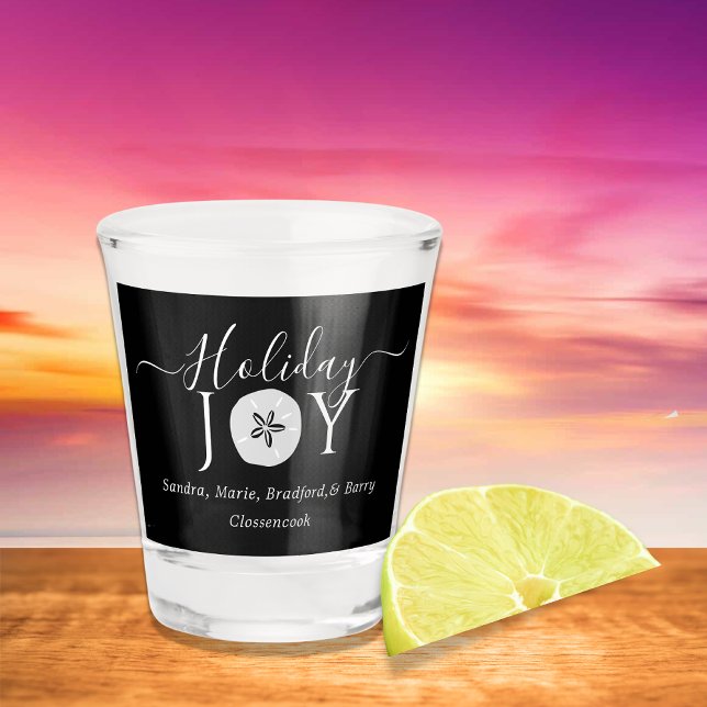 Nautical Teal Joy Sand dollar  Shot Glass (Creator Uploaded)