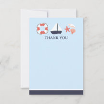 Nautical Thank You Flat Card