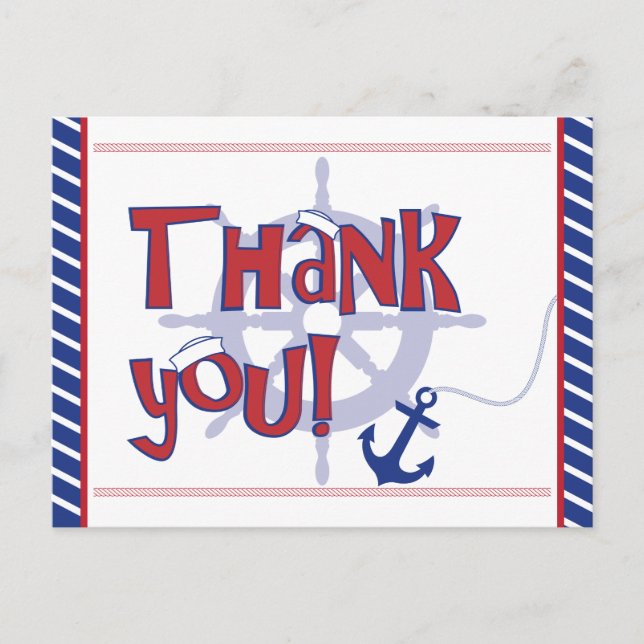 Nautical Thank you postcards (Front)