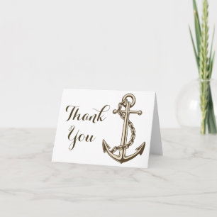 Nautical Thank You Ship Anchor Wedding / Party Card