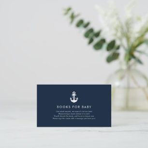 Nautical Theme Bring a Book Custom Navy Enclosure Card