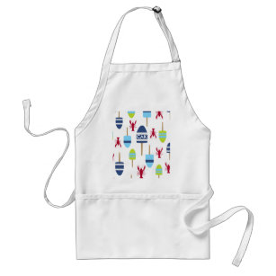 Nautical Theme Buoy and lobster monogrammed Standard Apron